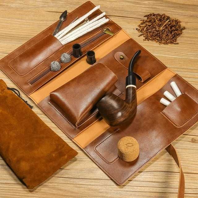 Set pipe tutun Vomdeson abanos cu accesorii si cadou TRANSPORT GRATUIT