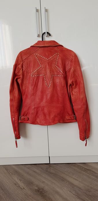 дамско яке Freaky nation естествена кожа разм.М червен