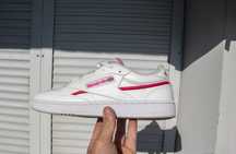 Дамски розови обувки Reebok Club C 85 Vegan „White/Atomic Pink“ GZ3663