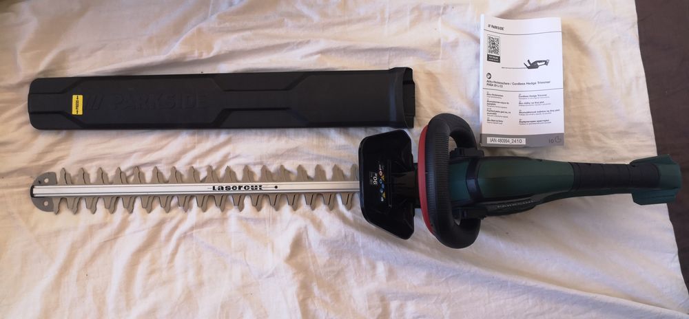 Trimmer gard viu NOU pe acumulator 20 V Parkside, foarfecă electrică