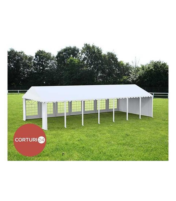 Cort Evenimente 6x14 m ECONOMY, PVC alb, CORTURI24.RO