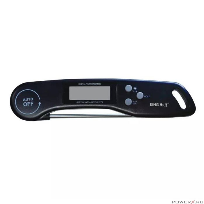 Termometru electronic de bucatarie, negru, KingHoff