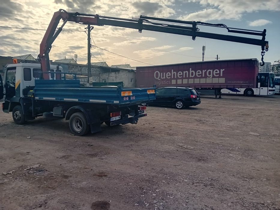 Vând Man 7,5 tone basculabil și cu macara