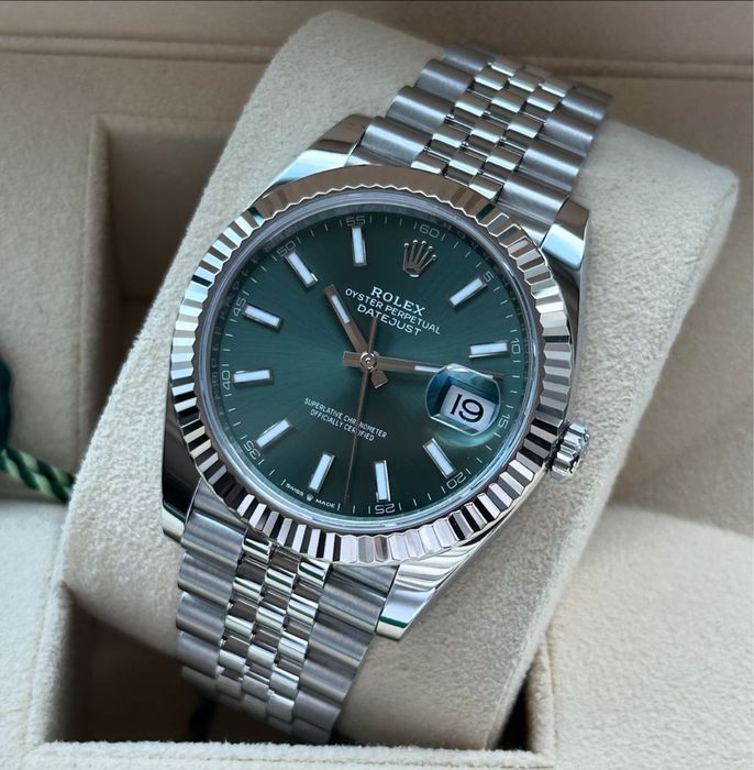 rolex datejust mint green dial 41,mm