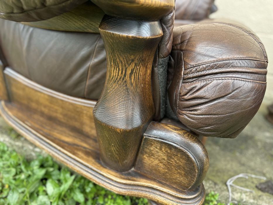 Комплект масивни кожени фотьойли