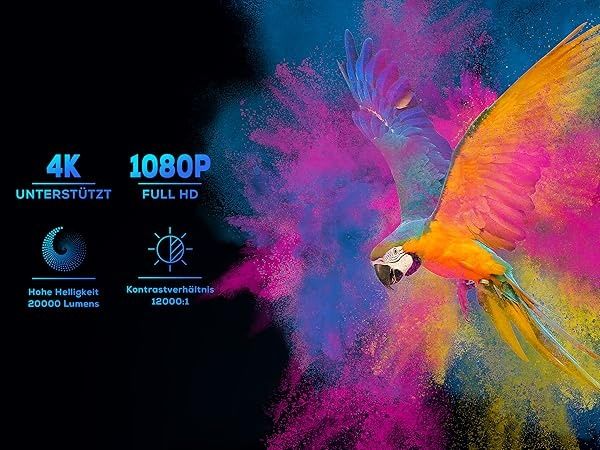 AKIYO-08 WiFi 5G 4K Видео проектор за домашно кино, до 300" екран