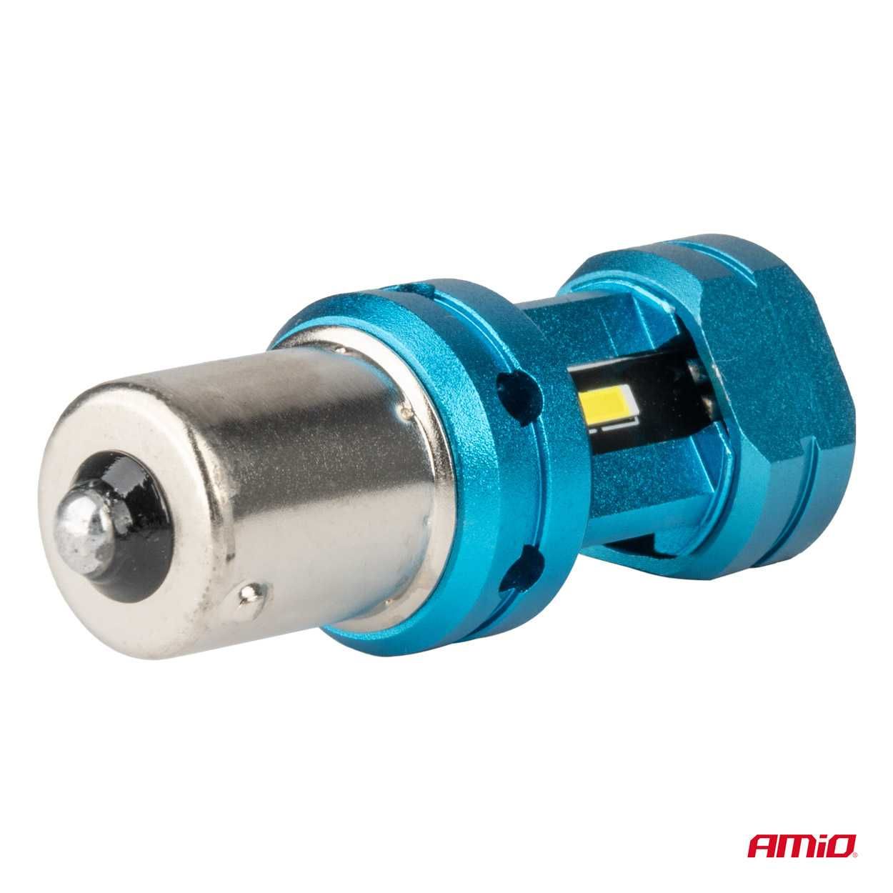 CANBUS LED крушки Amio 4 LED BA15S P21W R10W R5W 6000K 12-24V