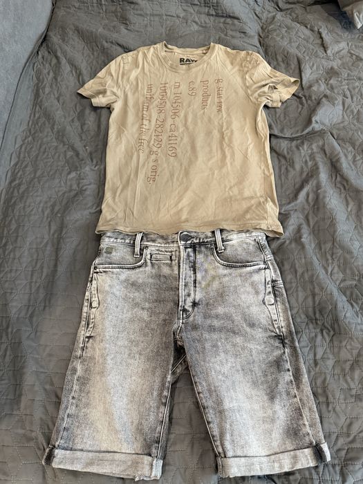 Къси дънки с тениска на G star Raw