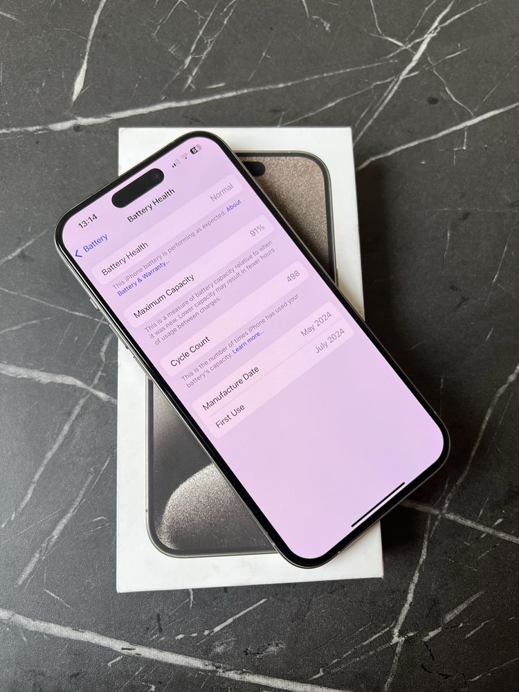 IPhone 15 Pro 128GB Natural Titanium 91% Батерия ГАРАНЦИЯ