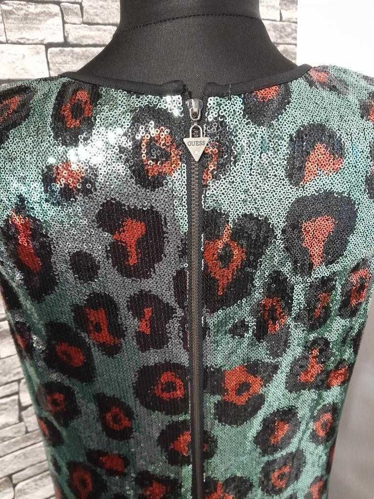 Rochie Guess. Paiete. Animal print