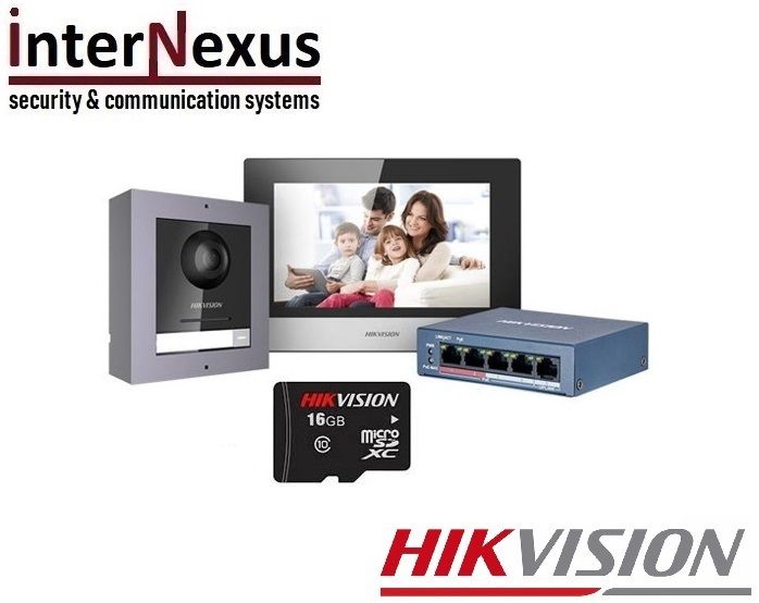 Модулна IP Видеодомофонна с-ма Hikvision DS-KIS602 - Пълен Комплект