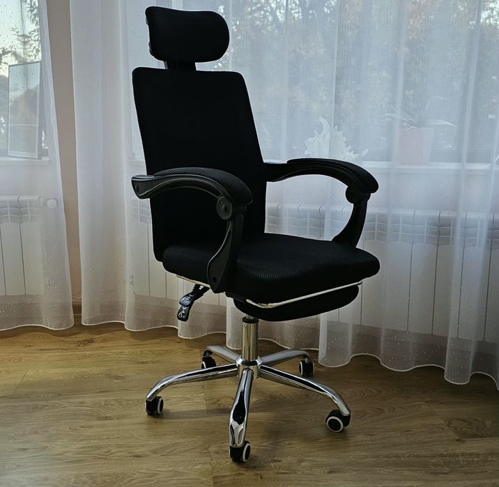 Scaun de birou directorial ergonomic cu tetiera cu suport lombar