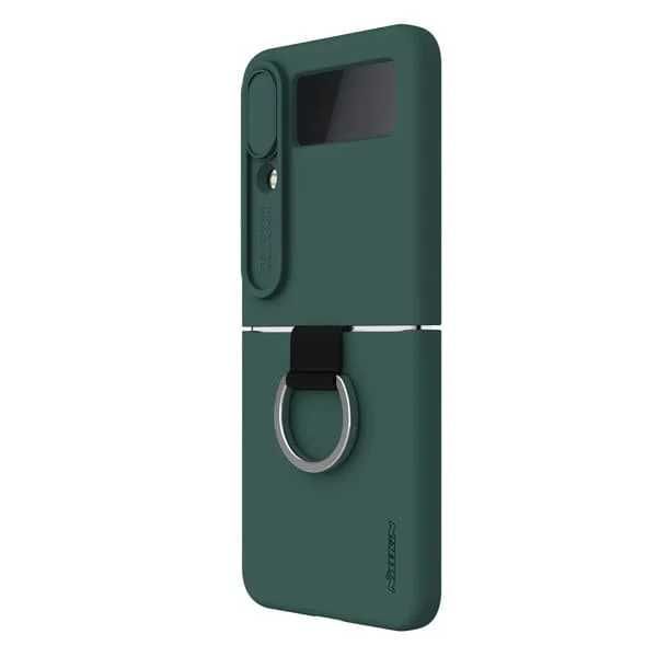 Силиконов калъф Cam Shield Silky за Samsung Galaxy Z Flip 4 5G, зелен