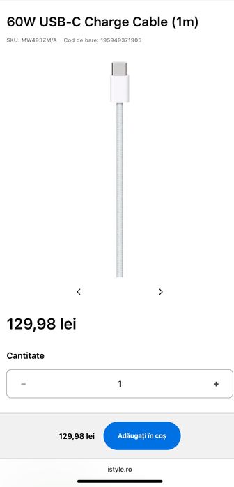 Cablu incarcrcare USB-C 60W