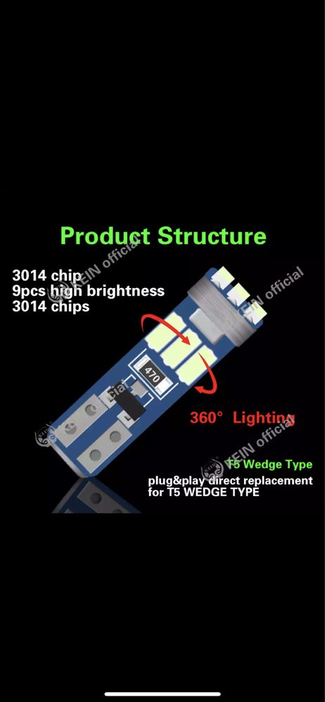 Bec Led T5 Alb rece