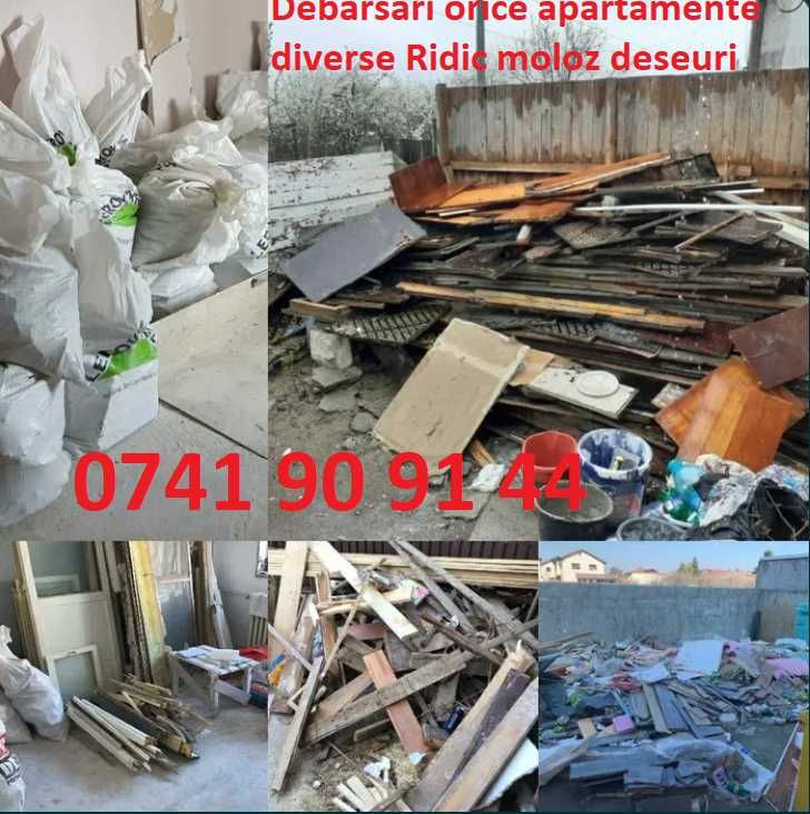 Debarasari apartamente Ridic moloz gunoi mobila veche Transport mutari