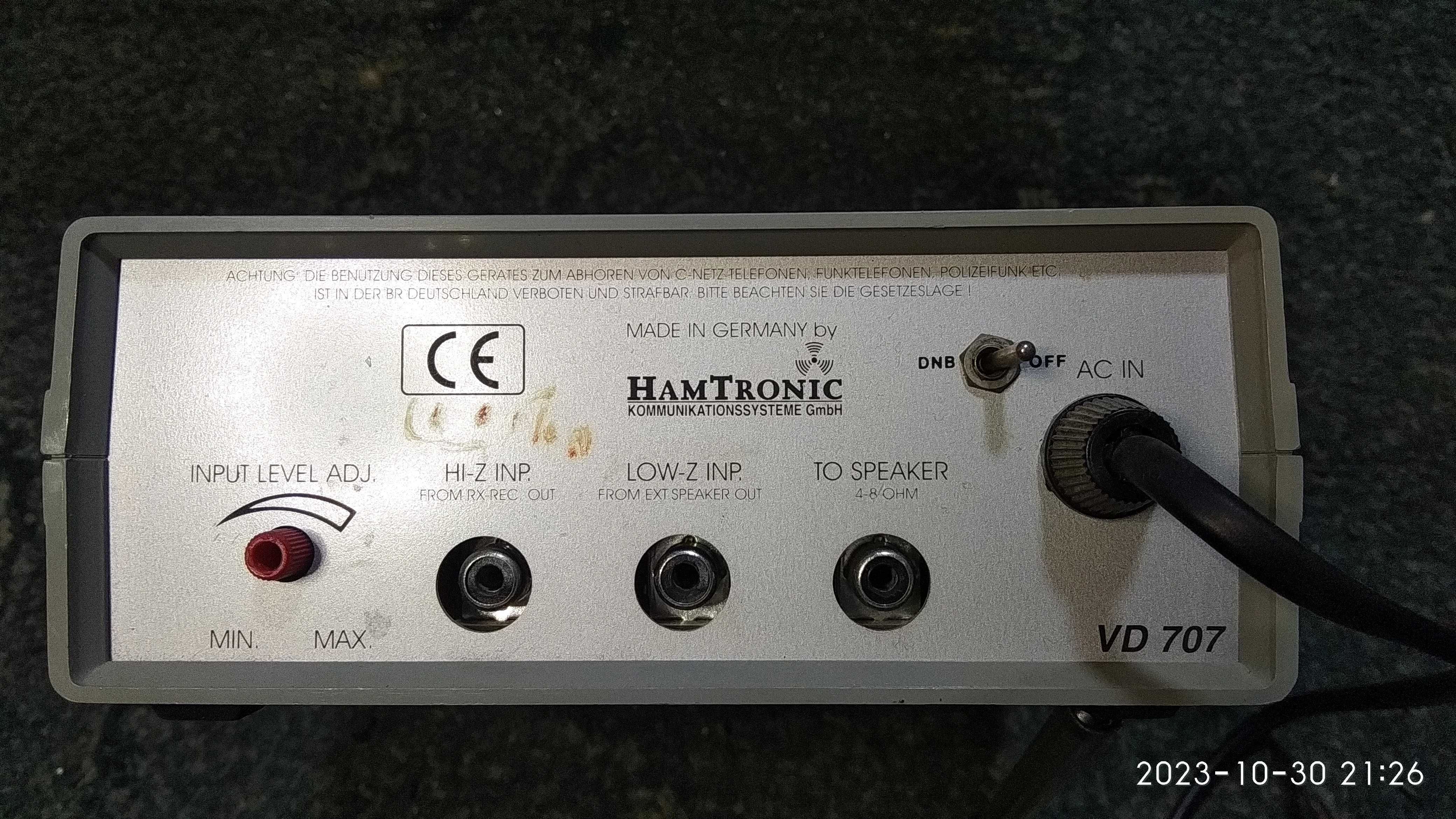 HamTronic VD 707 Voice-Inverse Decoder radioamatori