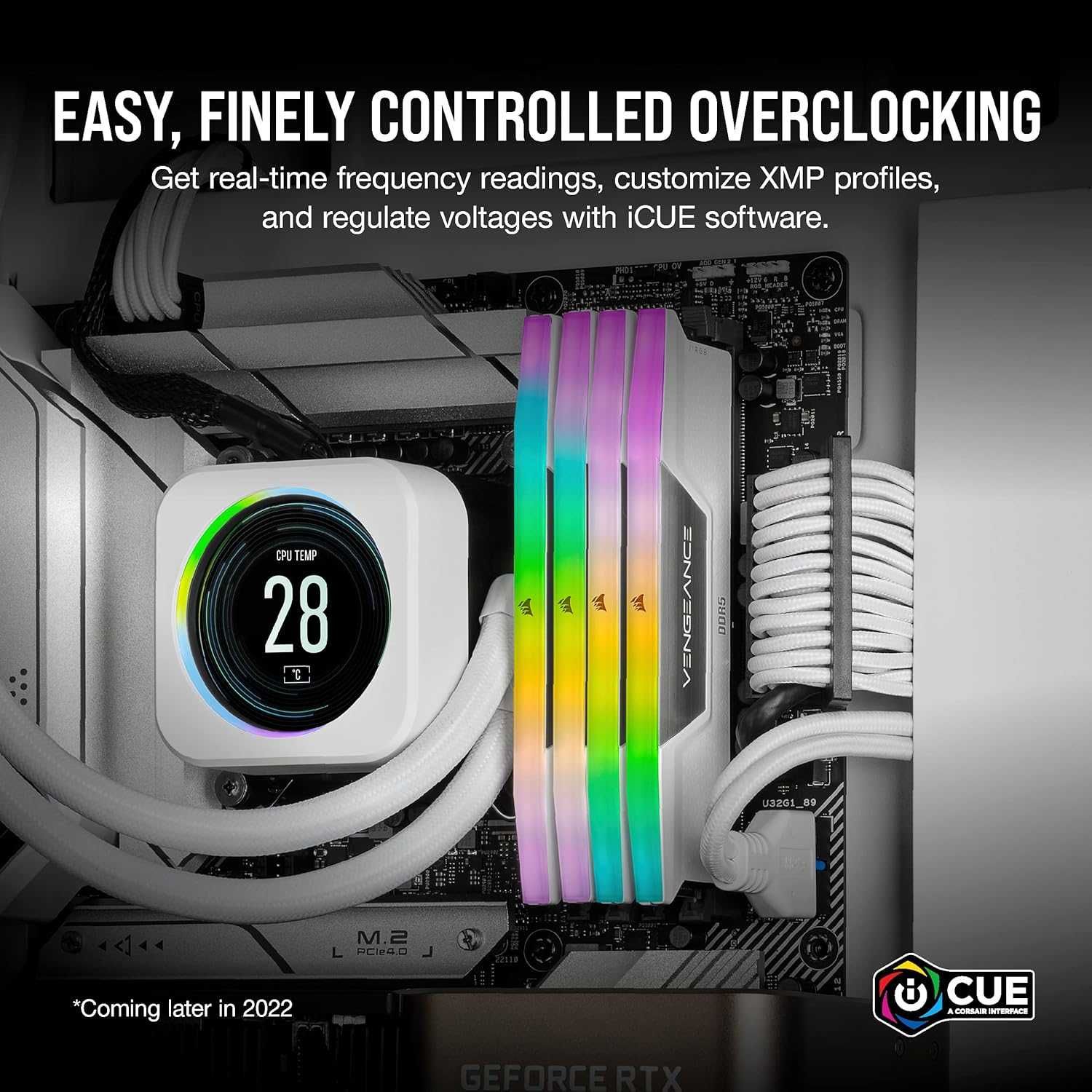 Рам памет Corsair Vengeance RGB White 2x32GB 64GB DDR5