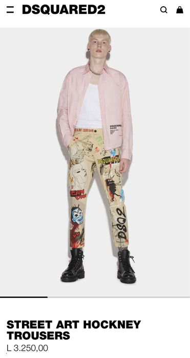 Pantaloni DSQUARED Street Art Hockney Trousers - 16 ani