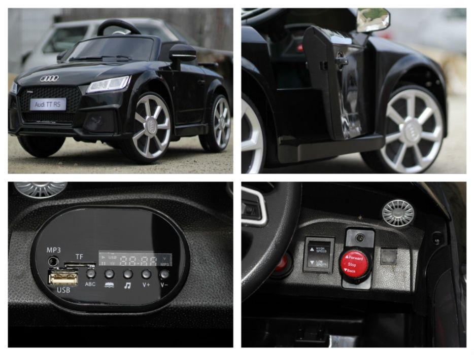 Masinuta electrica pentru copii Audi TT RS 2x 25W 12V NOUA #Negru