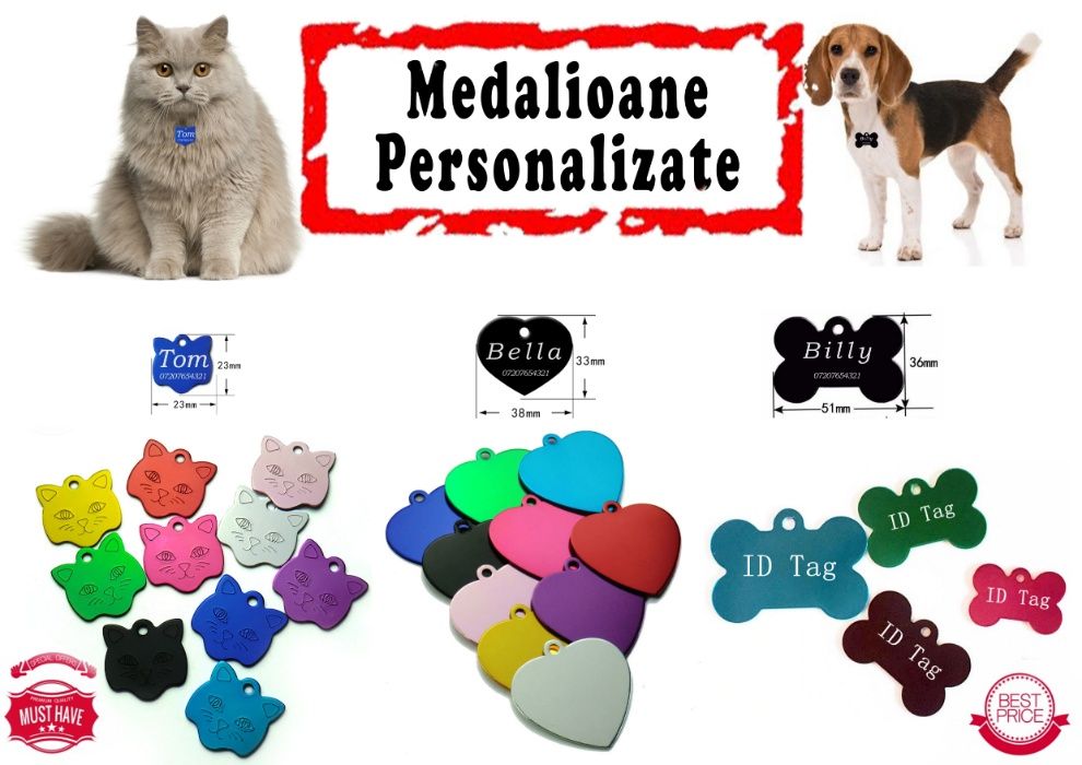 Medalioane personalizate - animale companie