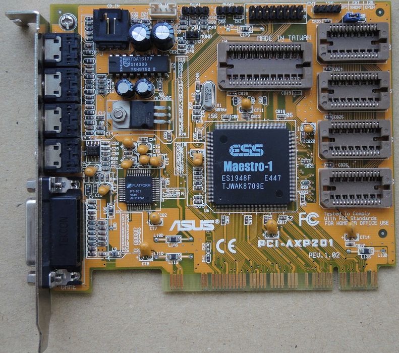 ASUS PCI-AXP201 REV.1.02 ESS Maestro-1 ES1948F PCI Testat