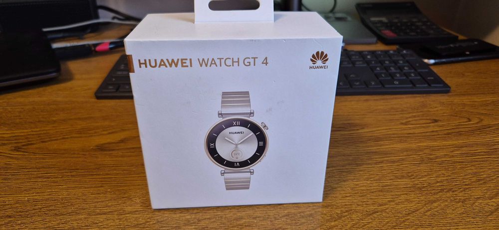 Ceas Huawei GT 4, argintiu cu auriu, Nou,Fact+Garantie
