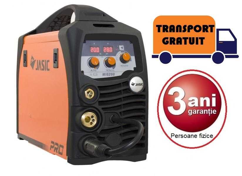 Aparat sudura cu sarma MIG 200 SYNERGIC JASIC + butelie 8L PLINA +ceas