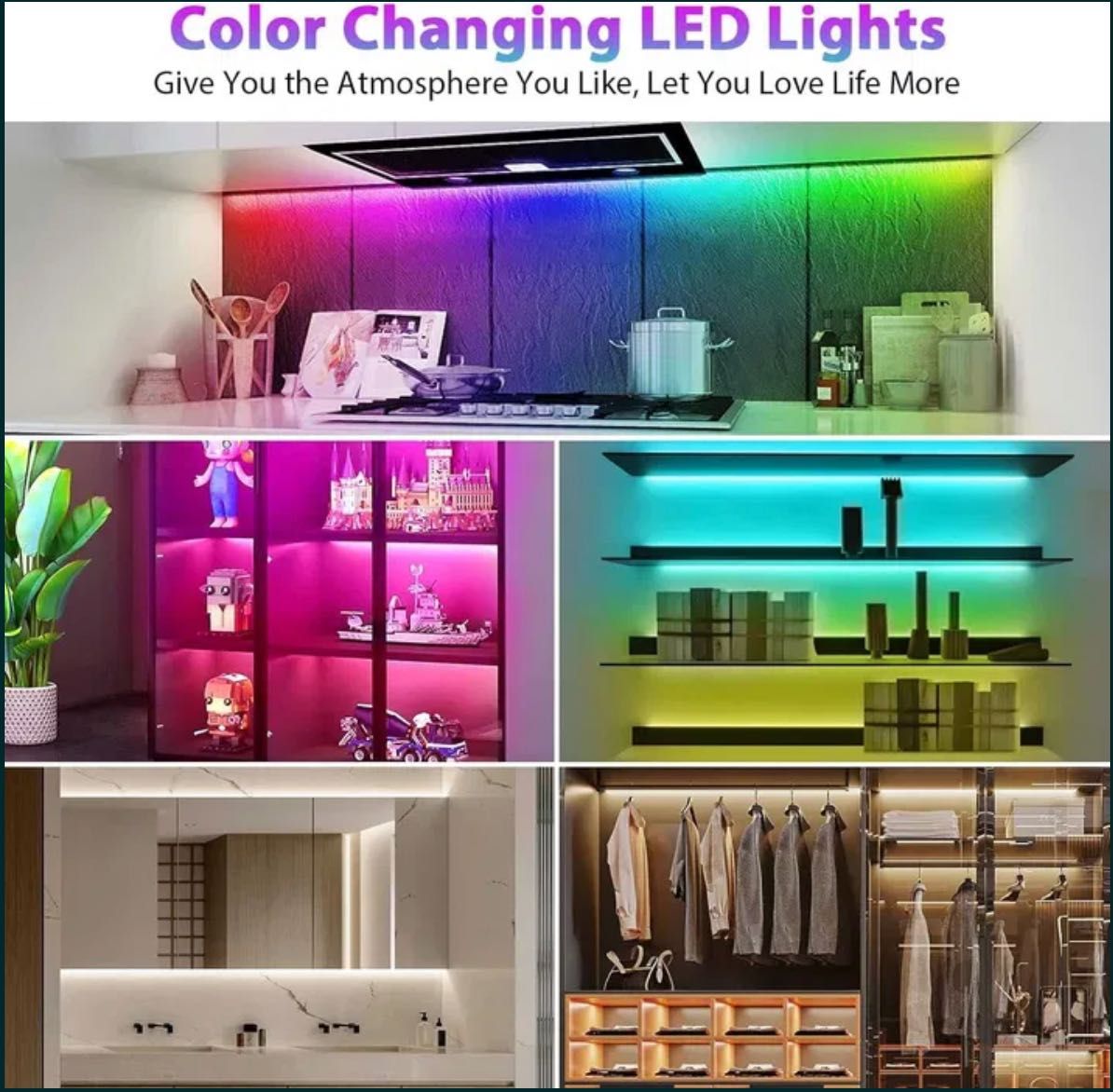 Комплект LED осветление 3м – 6 части, с дистанционно и музикален режим