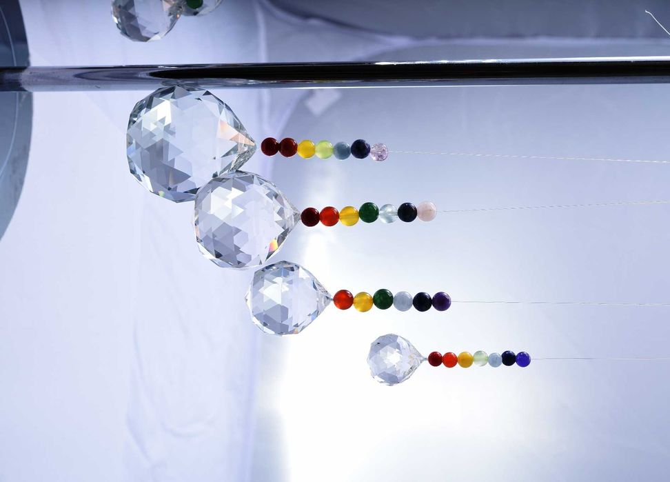 Фасетирани кристални сфери. Подарък. Коледа.