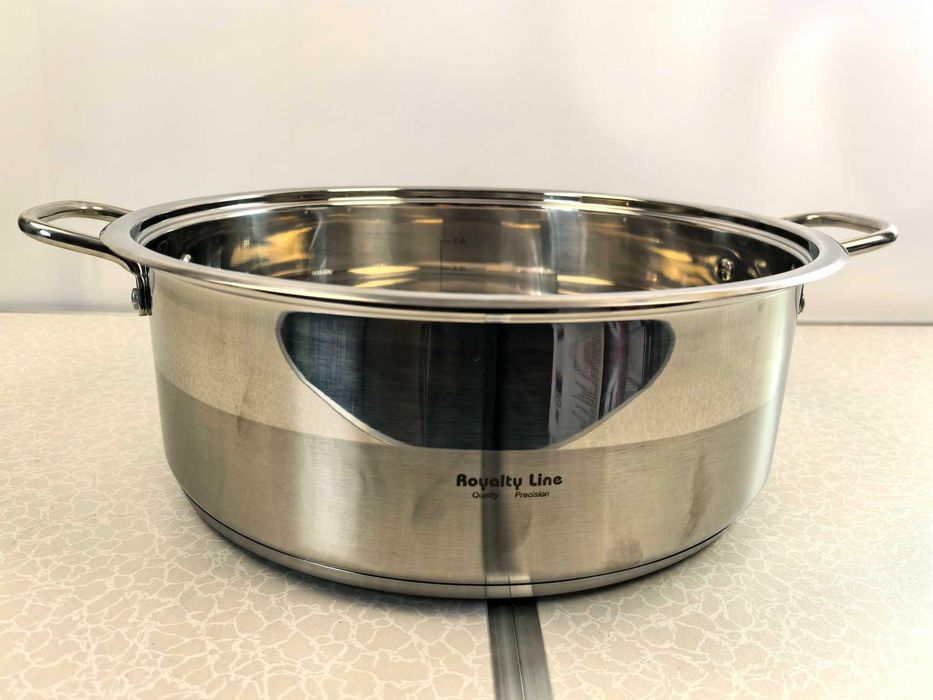 Cratita inox 34 cm 12 litri cu capac sticla 220 lei