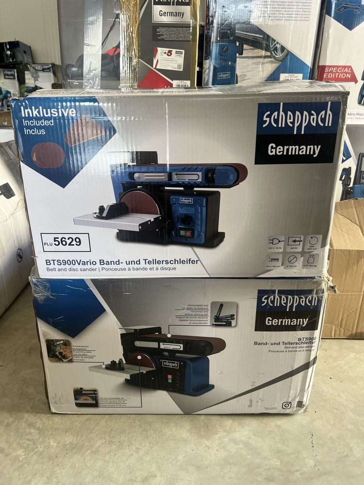 Лентов  Дисков шлайф комбиниран - чисто нов Scheppach BTS800Vario 400W