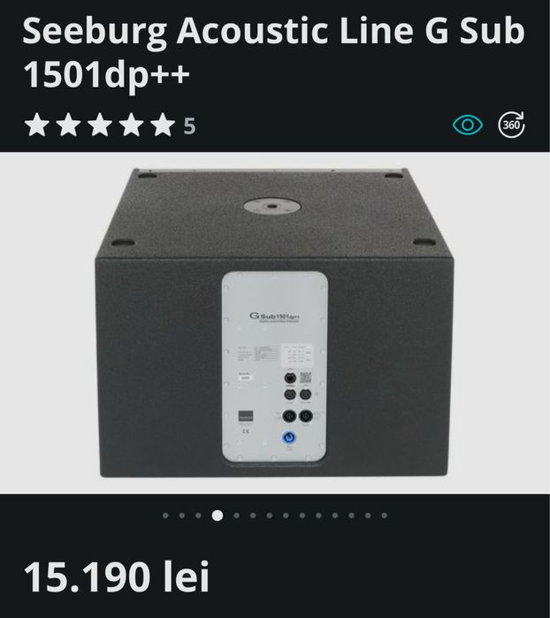 Subwoofer activ Seeburg G1501DP++ impecabil Aprilie 2025