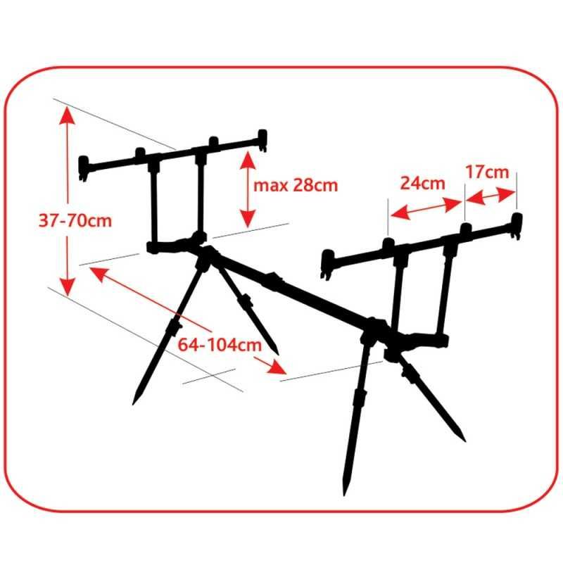 Rod pod #9 pentru 4 lansete BARACUDA ( Quad Pod )