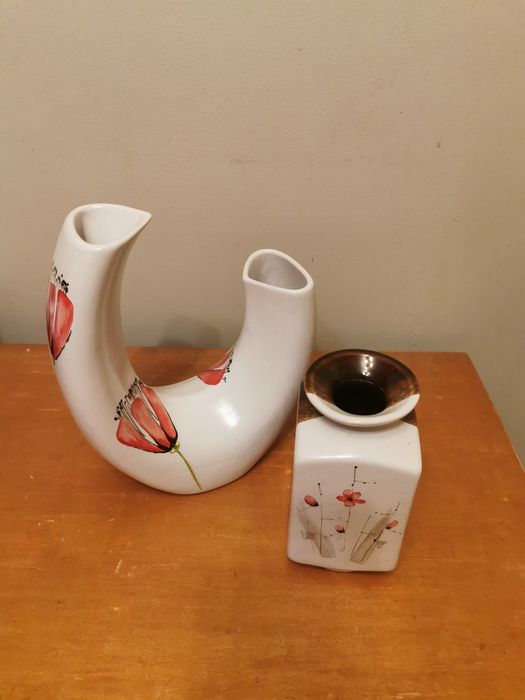 Оригинальный и недорогой подарок. Две вазы керамика, ручная роспись