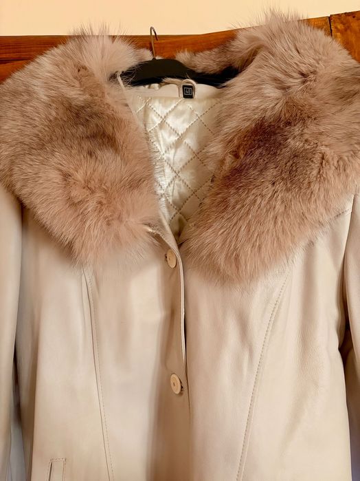 Palton de piele cu blana