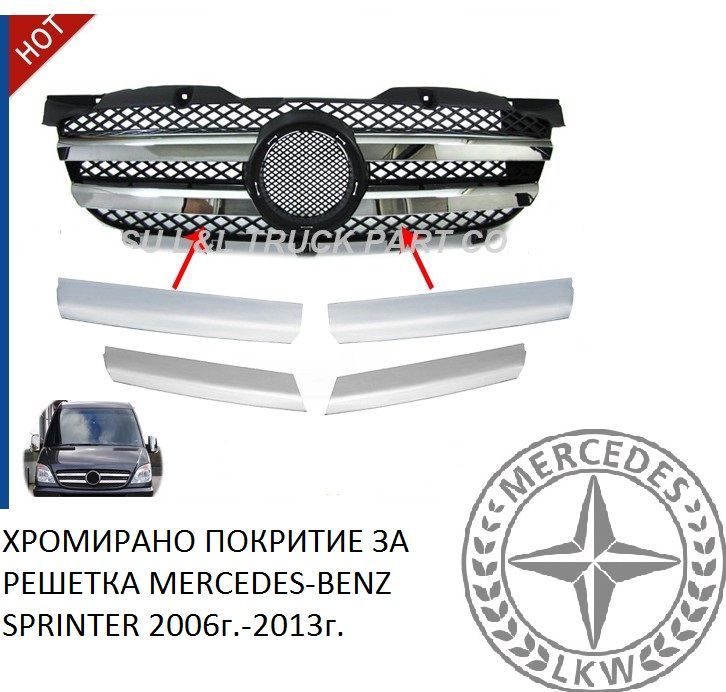 Хромирано покритие решетка Mercedes-Benz Sprinter 2006г-2013г. w906