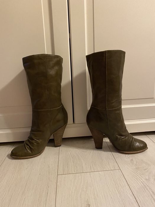 cizme-dama Buffalo London,marimea 39,piele naturala,kaki