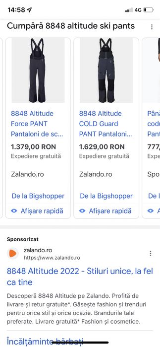 Pantaloni Ski Altitude size 150 copii 11-13 ani profesionali unisex