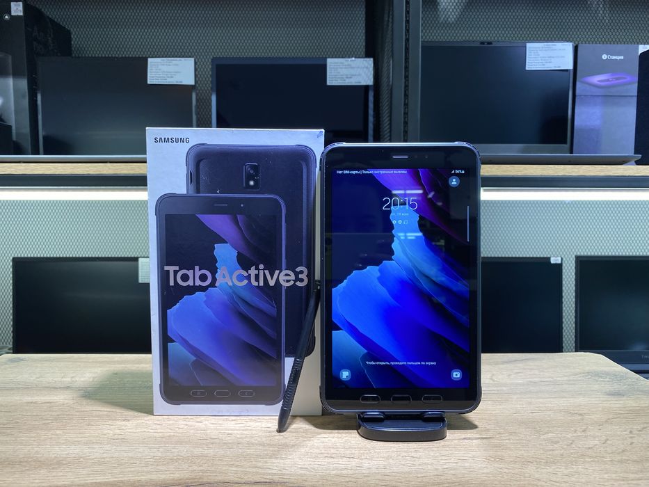 Планшет Samsung Tab Active 3, 64 GB, черный, чехол, стилус, 10408/А10