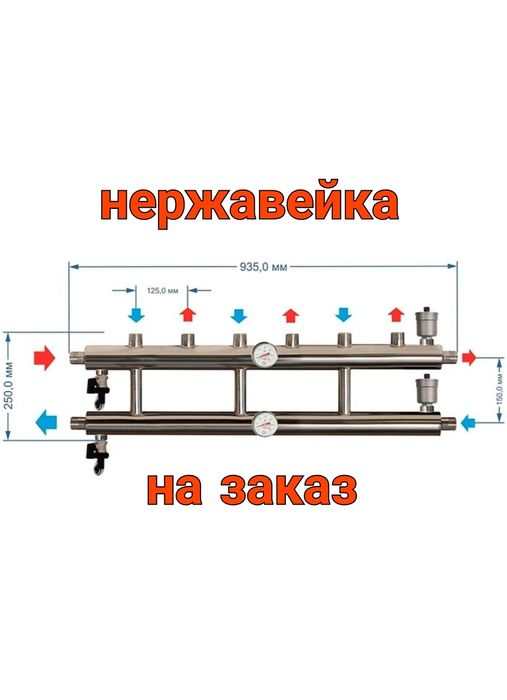 Сантехника. Гидравлическая стрелка нержавейка для отопления