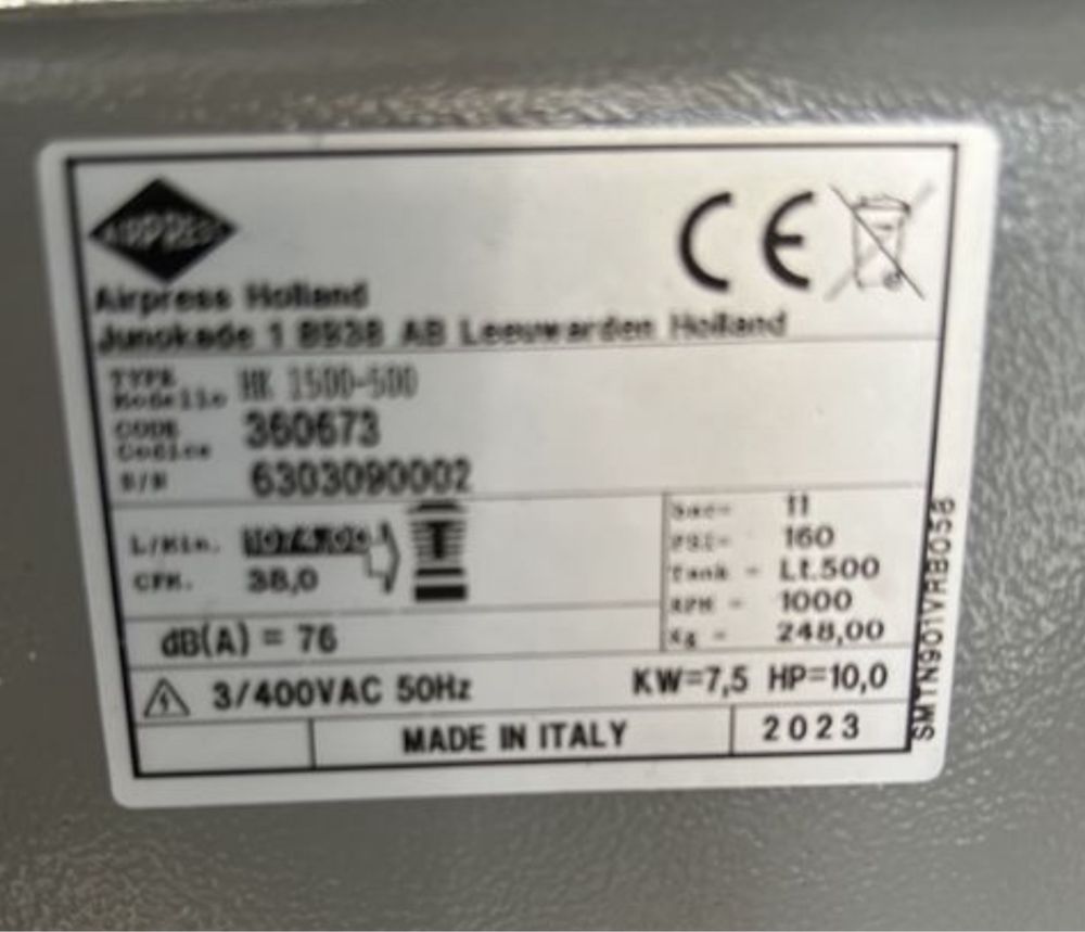 Compresor aer 500l /10CP /7,5kw /11bar Produs Nou !