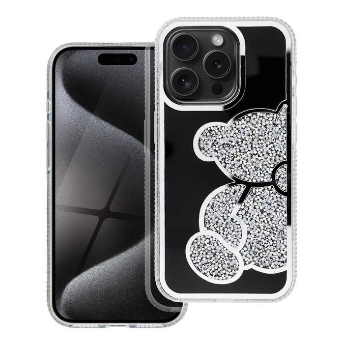 Husa iPhone 16 / 16 Pro / 16 Pro Max - TEDDY BEAR - Silver