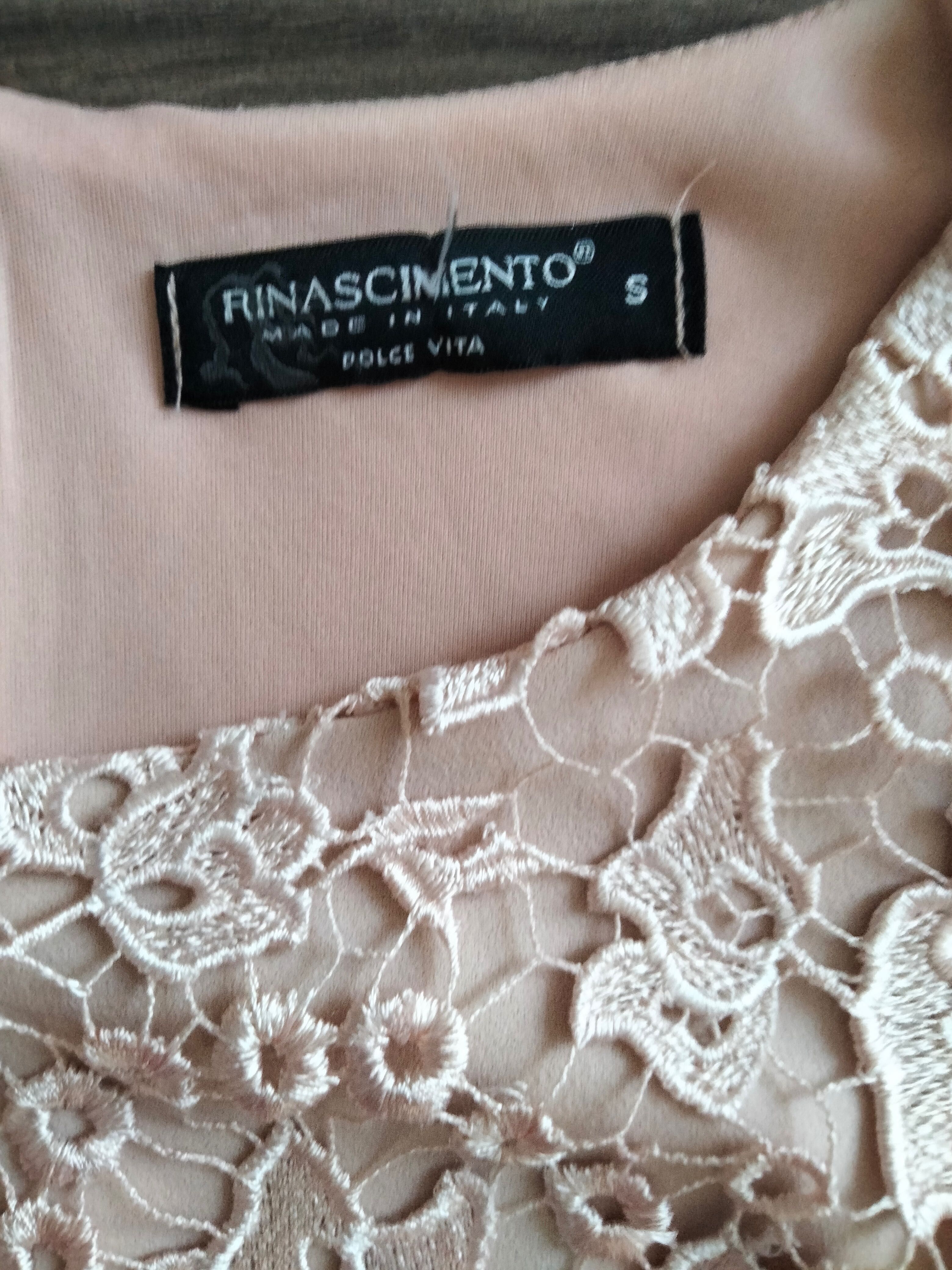 Rochie eleganta Rinascimento, marimea S-M, dantela și tul, crem