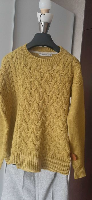 Красив вълнен пуловер Pennyblack с цвят горчица