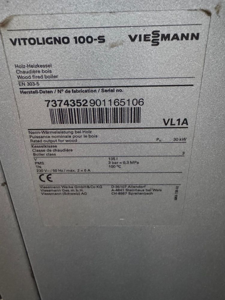 Centrala termica viessmann vitoligno 100