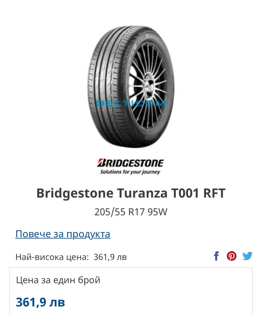 Гуми Bridgestone Turanza 205 55 17