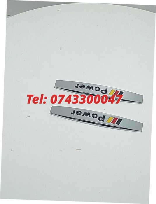 Set 2 Buc Emblema Cromata Power Pentru Aripa