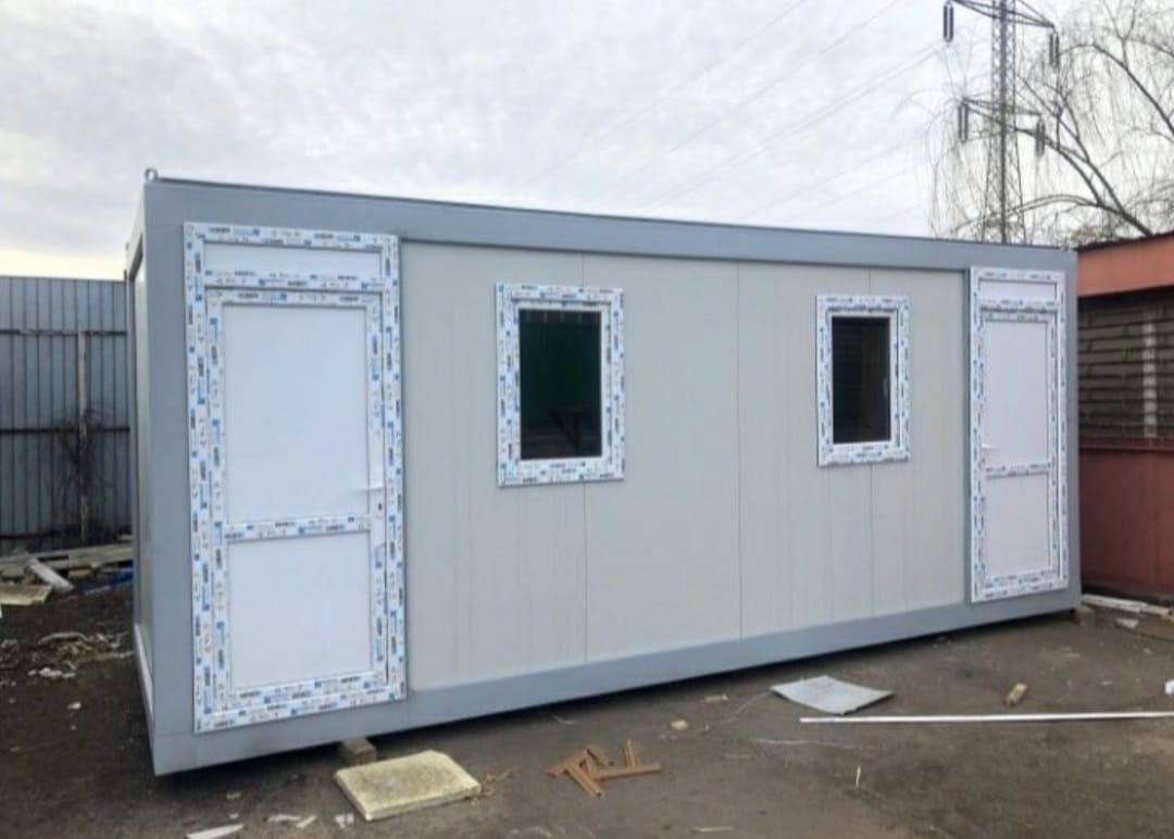 Vând container modular 2,4x3m cu sau fără grup sanitar, vestiar, birou