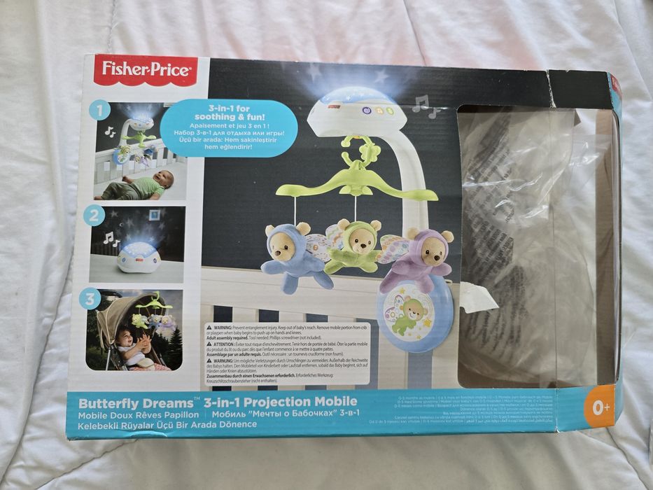 Fisher Price Музикална въртележка за легло МЕЧЕТА-ПЕПЕРУДИ